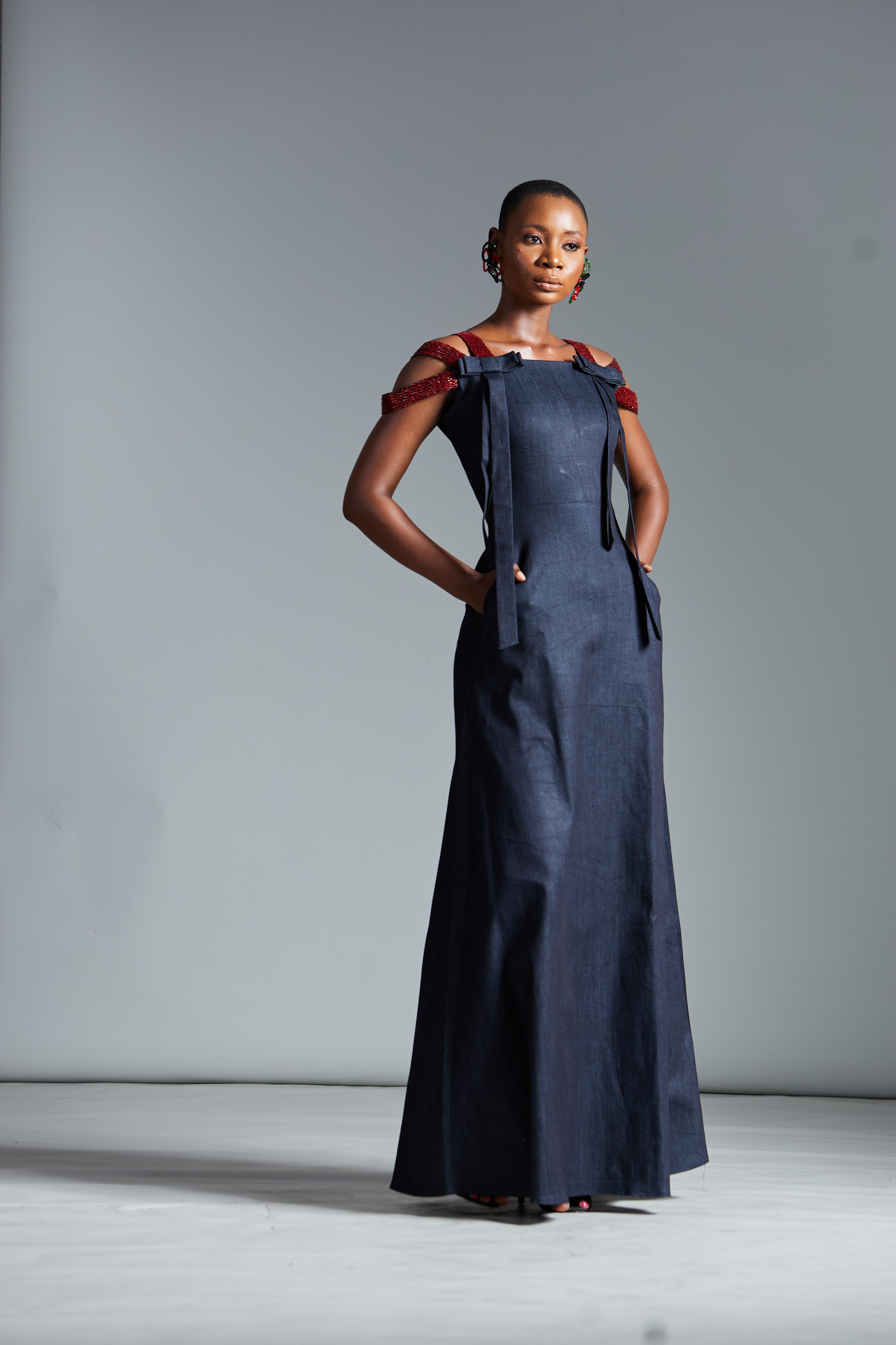 crystal denim dress self-portrait - Denim Crystal Trim Mini Dress