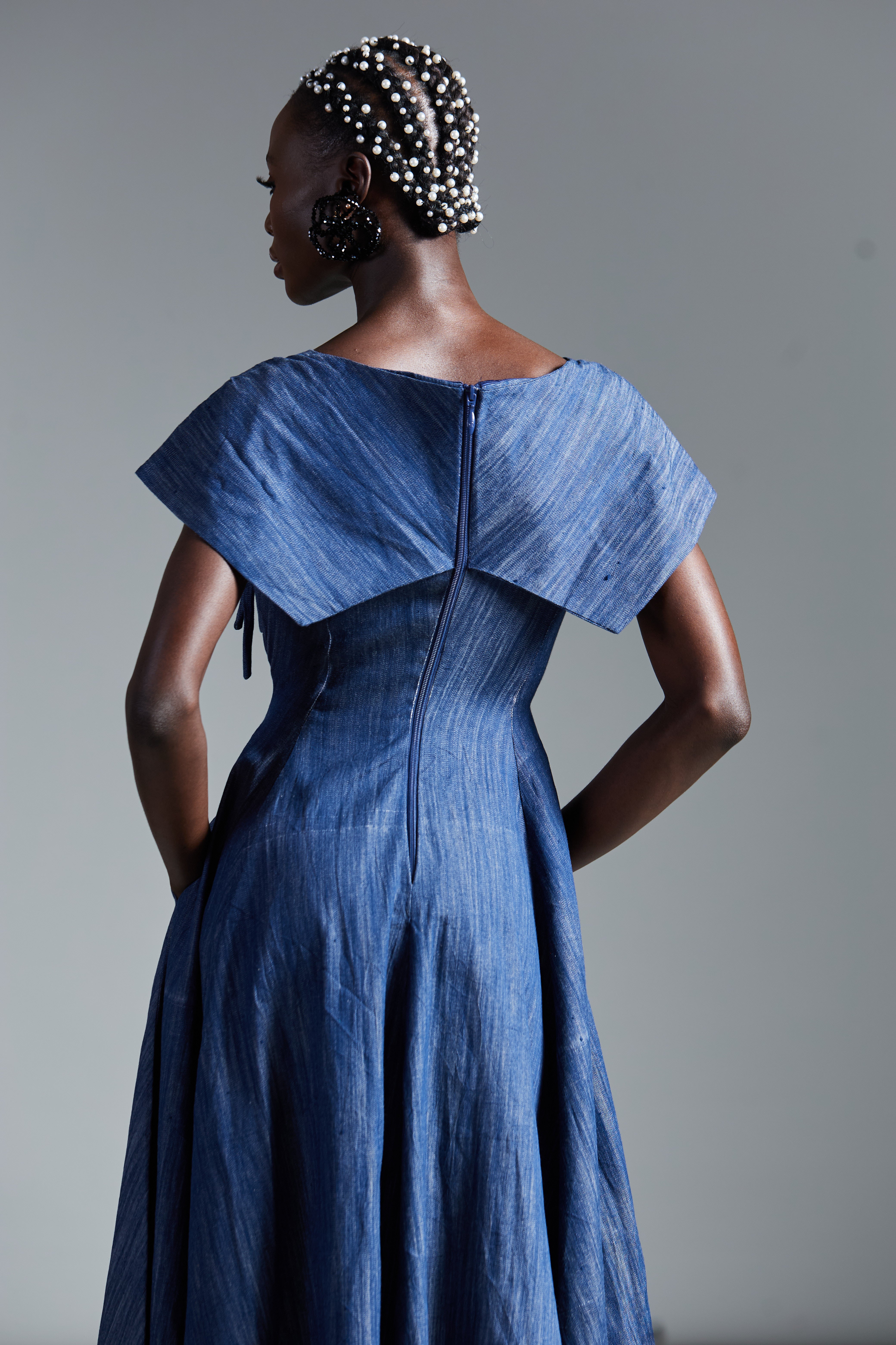 cape cutting dress MNM Couture F02857 - Long Sheath Dress